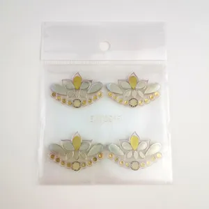 Gemas de cara de loto dorado pegatinas de diamantes de imitacion de festival maquillaje de fiesta