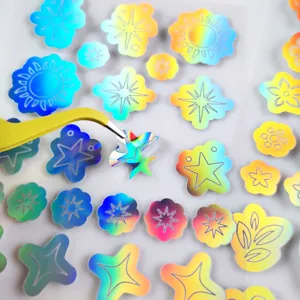 Holographic face stickers metallic body glitter gems festival makeup party decor waterproof