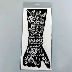 Henna Tattoo Schablone für Hände, langes Blumen Rosen Mehndi Sprüh-Schablone Design.