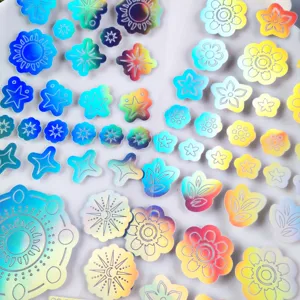 Holographic face body stickers waterproof sparkly festival party star sun decorative decals