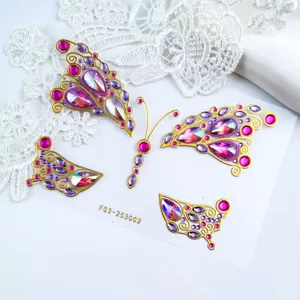 Dreamy butterfly face rhinestone stickers sparkling crystal festival makeup gems body art