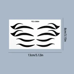 Adesivi per eyeliner autoadesivi glitterati neri per trucco da festa, 13x8 cm.