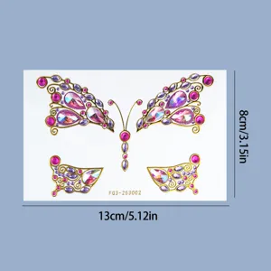 Dreamy butterfly face rhinestone sticker music festival party makeup decorative crystal gems