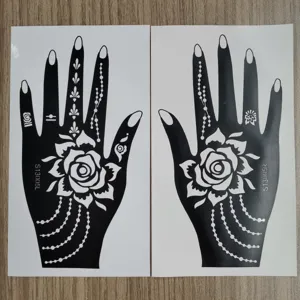 Henna Tattoo Schablonen Set Rose Blume Hand Vorlagen fuer Koerperkunst Party DIY Design