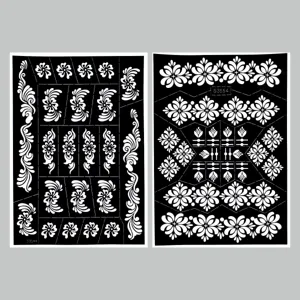 Stencil per tatuaggi all'henné stile indiano adesivo cavo per body art trucco strumento