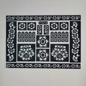 Henna tattoo stencil sheet mandala floral hollow airbrush template sticker for body art