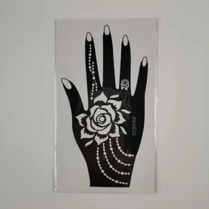 Henna Tattoos Schablone Aufkleber hohle Rose Blume Hand Muster DIY Kunst Werkzeug S13005R