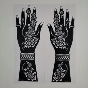 Henna Tattoo Stencil Sticker DIY Hand Body Art Rose Floral Hollow Template Decal
