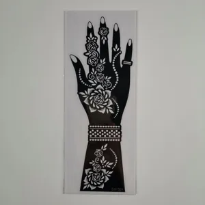 Henna tattoo stencil for hand and arm, hollow out floral vine pattern for body art DIY.