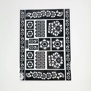 Henna tattoo stencil sheet mandala floral hollow spray template for party body art diy decor