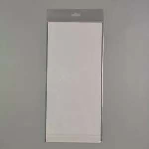 Transparent plastic hanging packaging bag with white backing card for template storage.