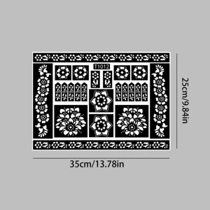 Henna tattoo stencil template mandala hollow flower pattern spray painting sticker DIY art.