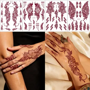 Wasserdichte langanhaltende rotbraune Henna temporäre Tattoo-Aufkleber für Handkunst.