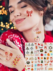 Weihnachten Cartoon temporäre Tattoo-Aufkleber wasserdicht Kinder Party Gesicht Make-up.