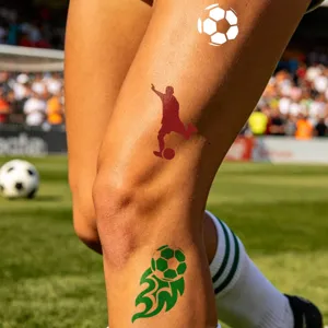 Waterproof temporary soccer tattoo sticker set featuring cool football patterns for men.