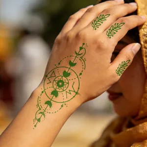 Autocollant de tatouage temporaire phase de lune géométrique pour maquillage fête