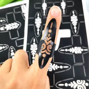 Indian style henna tattoo finger stencil for party body art juice painting DIY tool use.