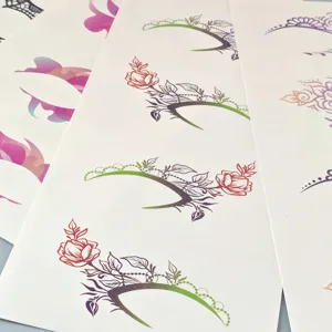 Colorful floral temporary tattoo stickers for eye makeup and body art decoration
