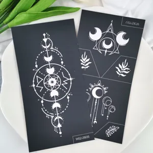Pochoir de tatouage temporaire lune soleil géométrique autocollant de maquillage