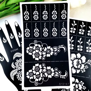 Plantillas de tatuaje de henna floral pegatinas adhesivas huecas para pintura corporal arte.