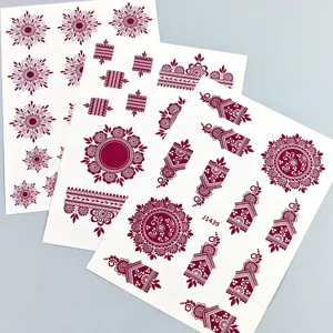 Henna braune spitze temporäre tattoo aufkleber mandala blumen körperkunst wasserdichte aufkleber