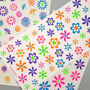 Fluoreszierende Blumen temporäre Tattoos für Kinder Party Gesicht und Arm Dekoration