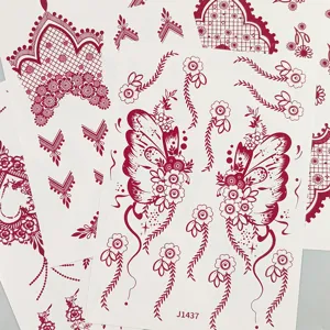 Henna Stil Schmetterling Spitze temporäre Tattoos Detail, wasserdichter Körperschmuck.
