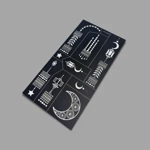 Temporary tattoo sticker stencil henna template moon and star design waterproof body art decor