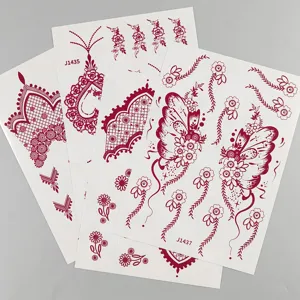 Henna braune Schmetterling Spitze temporäre Tattoo Aufkleber Set, ideal für Party Art.