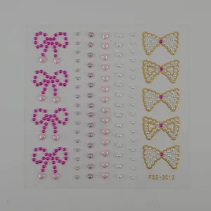 Bow face rhinestone stickers pearl crystal gems for festival party stage makeup beauty decoration