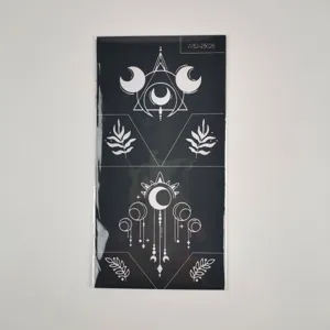 Henna autocollant pochoir de tatouage creux géométrique soleil lune étanche temporaire art