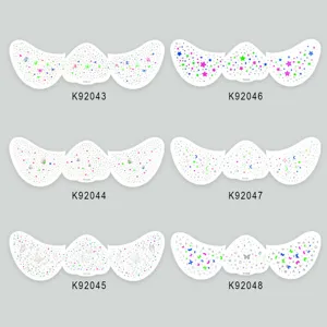 Colorful butterfly star face stickers set for party stage makeup, various styles.