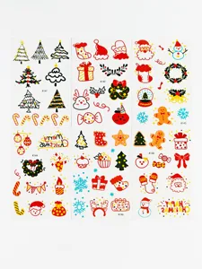 Weihnachten Cartoon temporäre Tattoos wasserdicht Kinder Party Gesicht Körper Aufkleber.