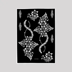Henna floral temporary tattoo sticker vintage vine flower design waterproof body art decor