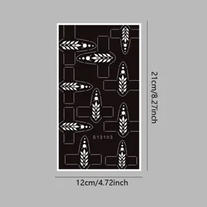 Henna tattoo stencil template for body art, black hollow DIY sticker design tool.