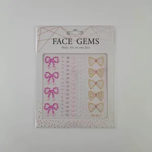 Pearl rhinestone bow face gems body art temporary face stickers for party festival makeup