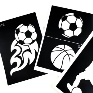 Soccer basketball hollow tattoo template stickers, waterproof sport design body art stencils.