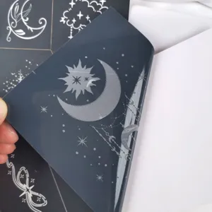 Autocollant de tatouage temporaire blanc pochoir lune céleste soleil imperméable style
