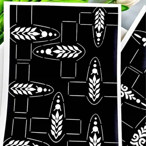 Henna tattoo stencils black white leaf geometric Indian style DIY body art template 1pc