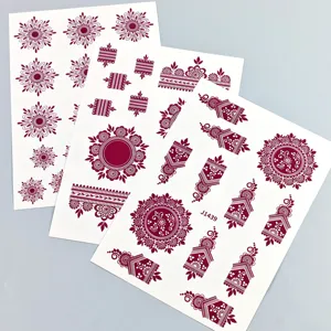 Henna braune Spitze temporäre Tattoo Aufkleber Set, wasserdichte Mandala Blumen Abziehbilder.