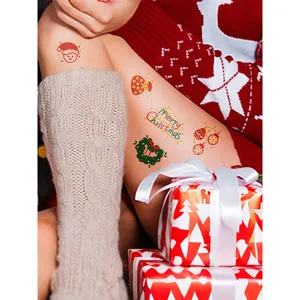 Wasserdichte Weihnachtsmotive temporäre Tattoo Aufkleber für Kinder Party und Dekoration.