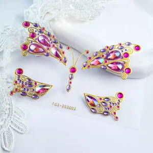 Butterfly rhinestone face stickers for music festival party makeup and stage body decoration.
