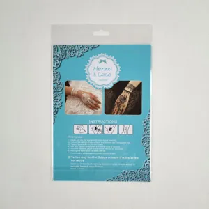 Temporary henna lace tattoo sticker with mandala designs, waterproof body art for party use.