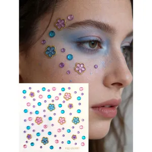 Face Rhinestones Self Adhesive Face Gems Festival Eye Body Crystals Glitter Sticker Women Party Makeup Decor