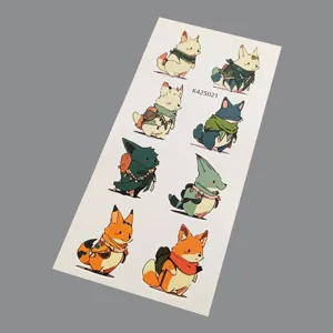 Cute cartoon gecko sticker sheet detail view waterproof decorative graffiti item.