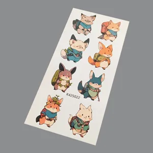 Cute cartoon magical gecko and animal doodle stickers waterproof DIY waterproof toy decal tattoo