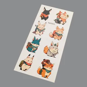 Cute fantasy animal sticker sheet, waterproof cartoon character decals for DIY crafts and phone cases.