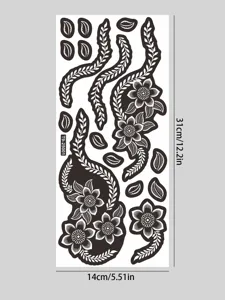 Henna tatuaje plantilla pegatina patron floral vid arte corporal DIY 31x14cm