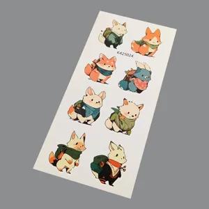 Cute cartoon animal waterproof decorative sticker sheet for water cup and phone case DIY