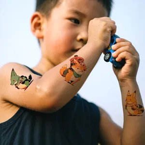 Waterproof cartoon gecko tattoo stickers for kids diy toy decoration funny body art